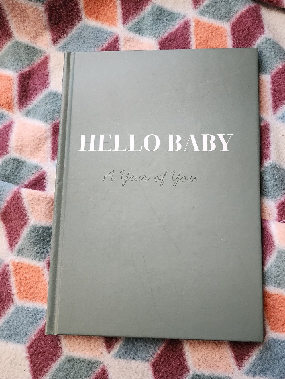 Hello Baby A Year of You Baby Memory Book - Sage Green